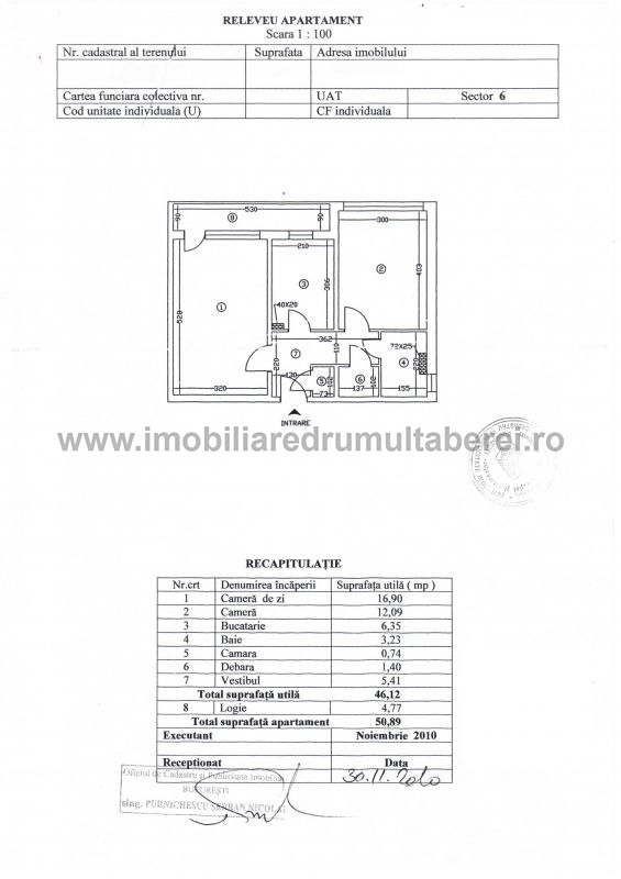 vanzare apartament 2 camere, Raul Doamnei Metrou, cf 1, decomandat, etaj 10/10, liber,         pret 96.000 EUR